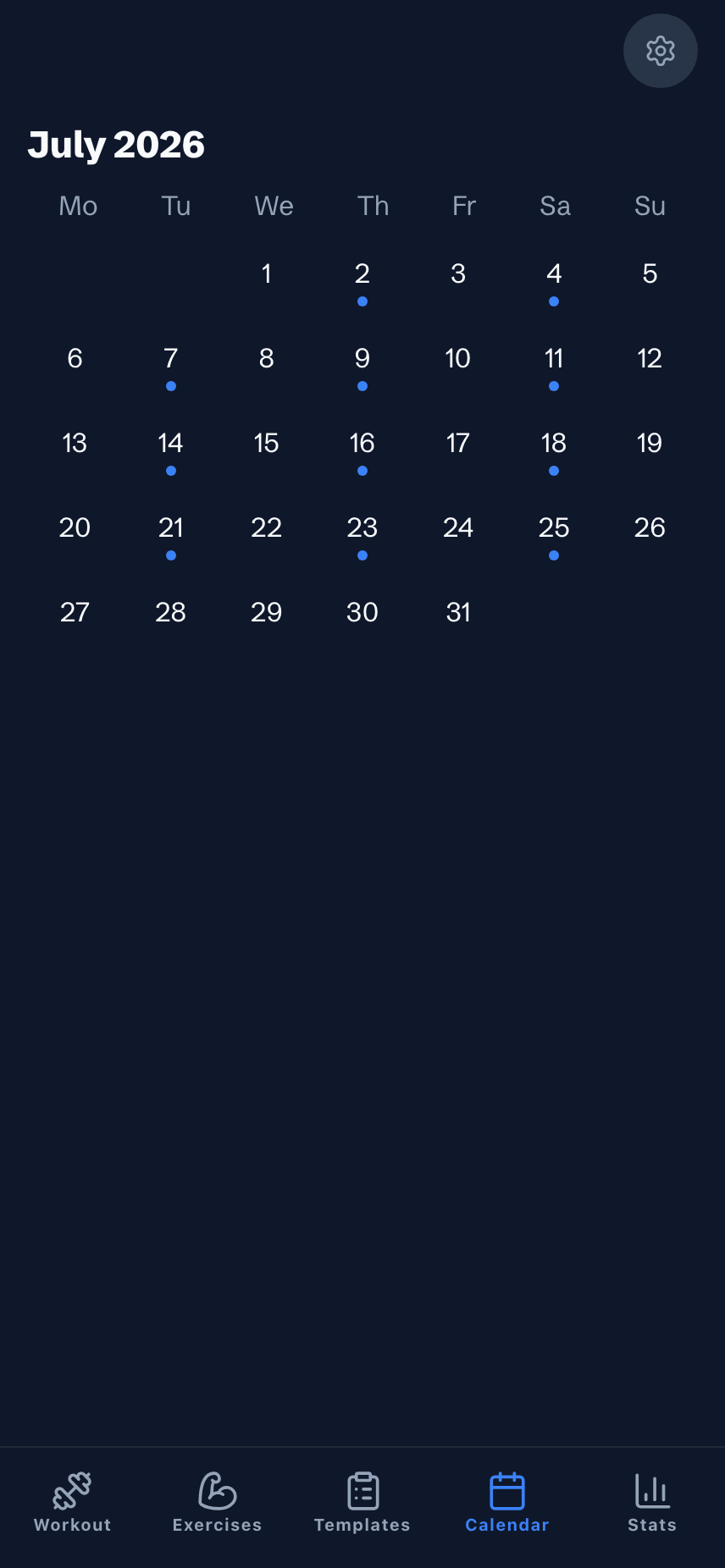 Calendar screenshot